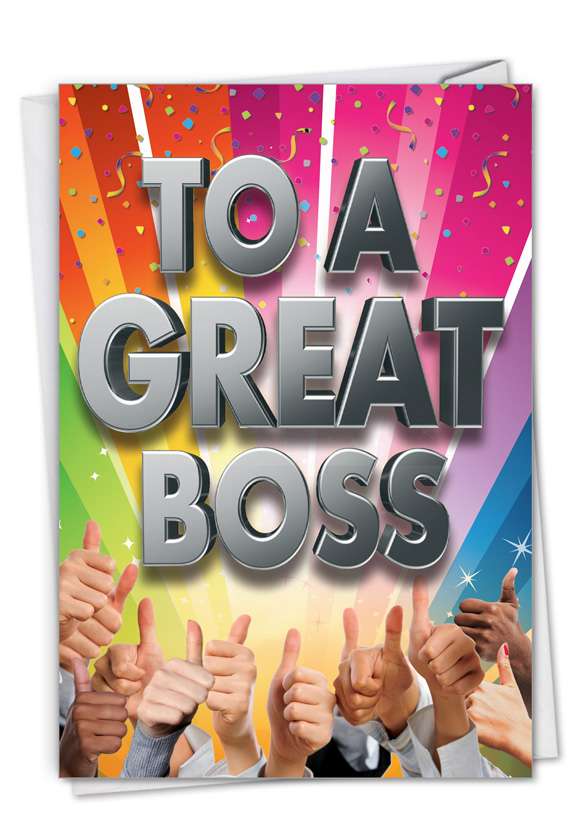 Great Boss: Hysterical Boss Thank You Printed Greeting Card