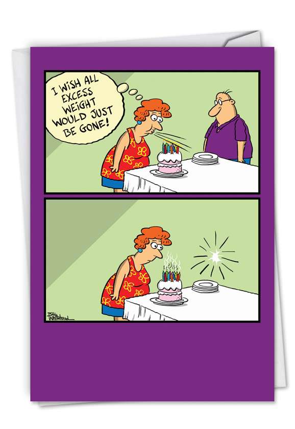 Excess Weight Cartoons Birthday Greeting Card By Bill Whitehead