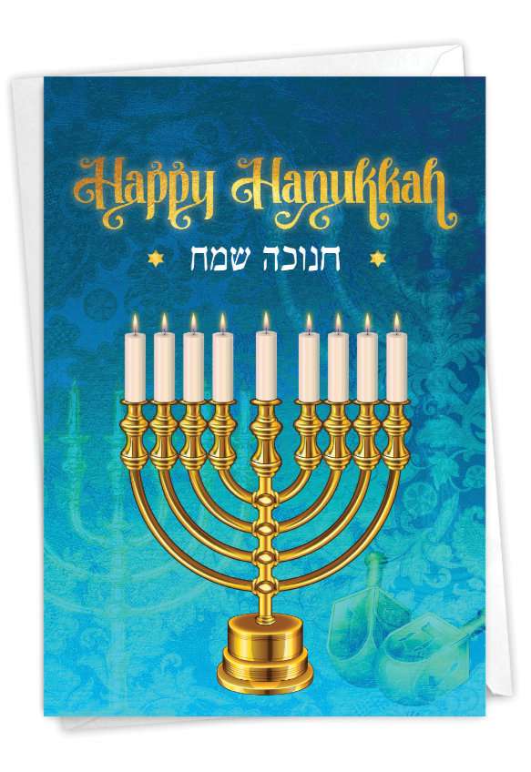 Stylish Chanukah Card By Batya Sagy From NobleWorksCards.com - Hanukkah Lights
