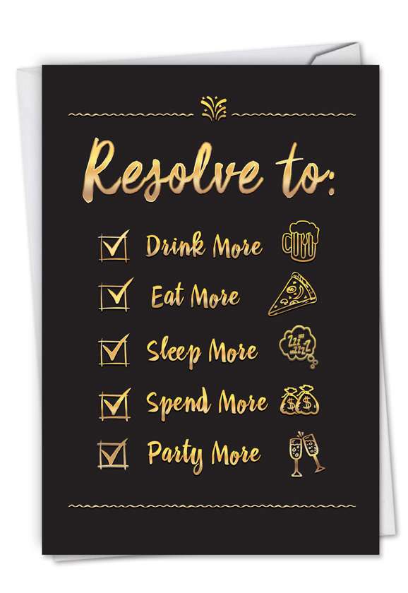 Humorous New Year Card From NobleWorksCards.com - Bad Resolutions