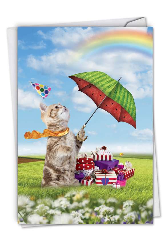 Stylish Birthday Card From NobleWorksCards.com - Fruit Cat