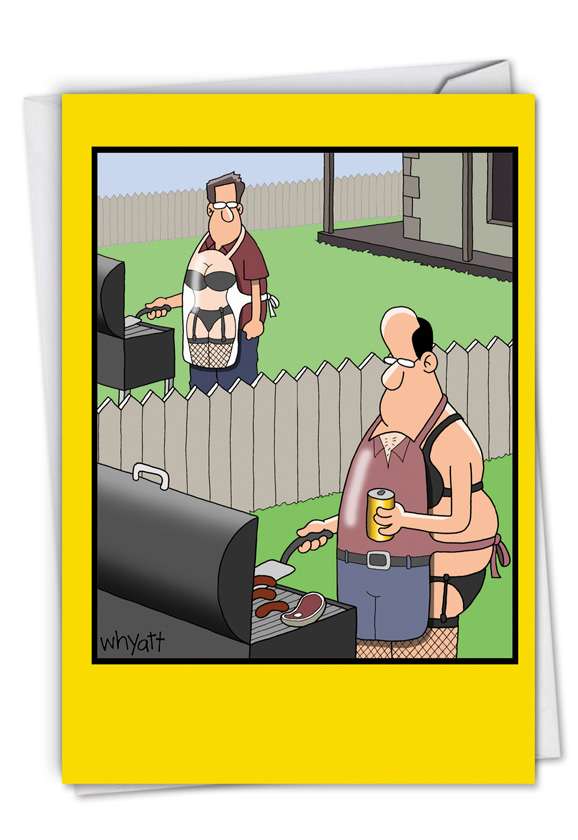 Funny Birthday Paper Card By Whyatt, Tim From NobleWorksCards.com - Man Aprons