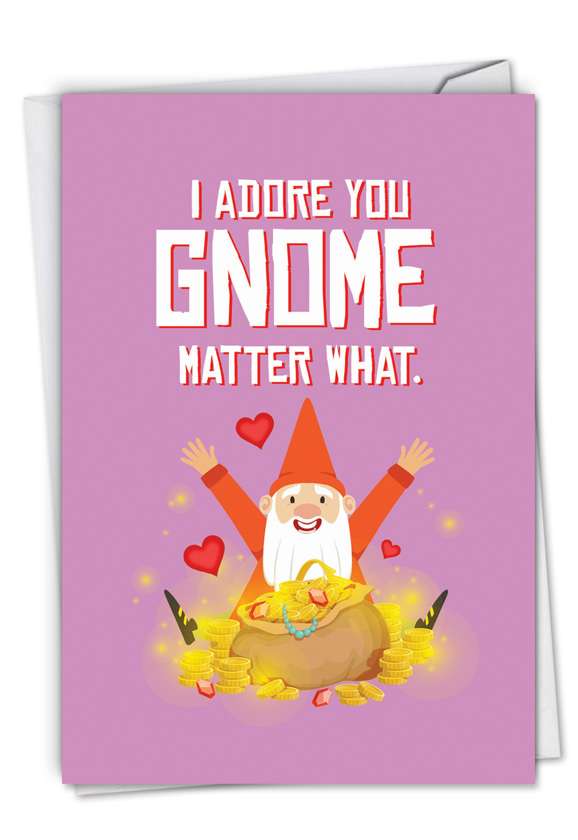 Stylish Valentine's Day Paper Card From NobleWorksCards.com - Friendly Garden Gnomes