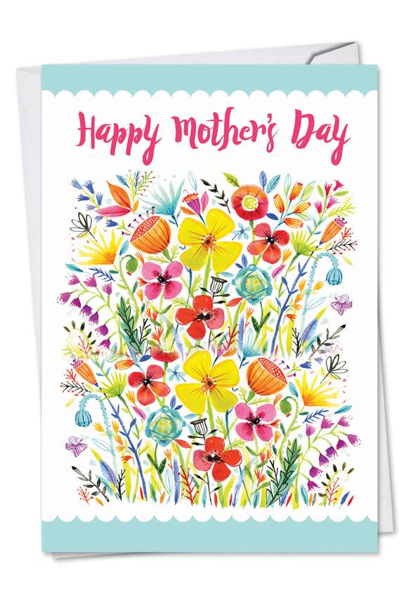 Stylish Mother's Day Printed Card by Debbie Tomassi from NobleWorksCards.com - Garden Delights