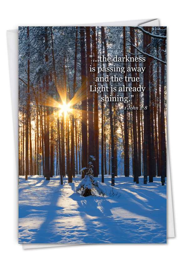 Winter Sunrise - 1 John 2:8: Stylish Sympathy Paper Card