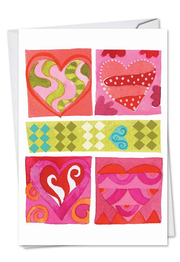 Creative Valentine's Day Printed Card by Maret Hensick from NobleWorksCards.com - Art Hearts