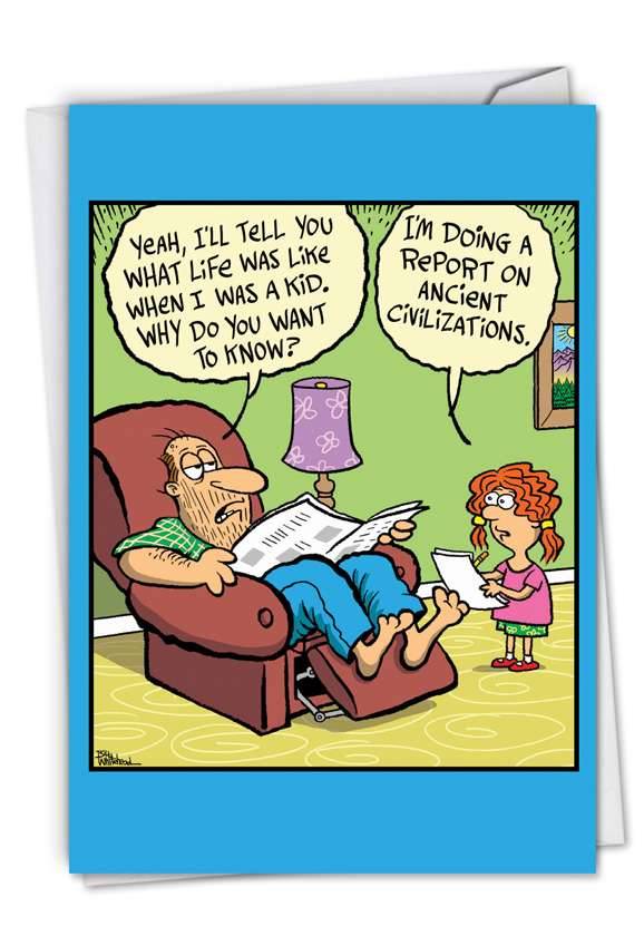 Funny Father's Day Paper Card By Bill Whitehead From NobleWorksCards.com - Ancient Civilizations