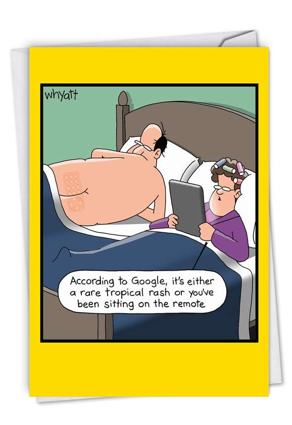 Hysterical Anniversary Printed Greeting Card By Tim Whyatt From NobleWorksCards.com - Remote Rash