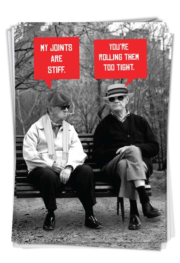 Hilarious Birthday Printed Card From NobleWorksCards.com - Men Stiff Joints