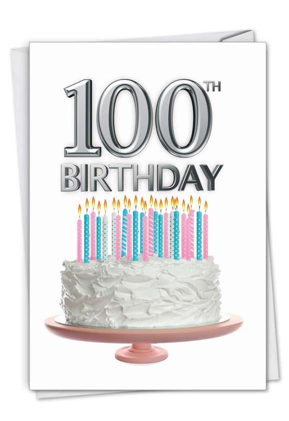 Stylish Milestone Birthday Paper Greeting Card From NobleWorksCards.com - Big Day 100