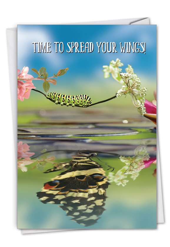 Stylish Graduation Paper Greeting Card From NobleWorksCards.com - Aspirations - Caterpillar