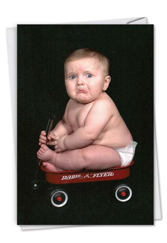 Funny Birthday Card By Awkward Family Photos From NobleWorksCards.com - On The Wagon