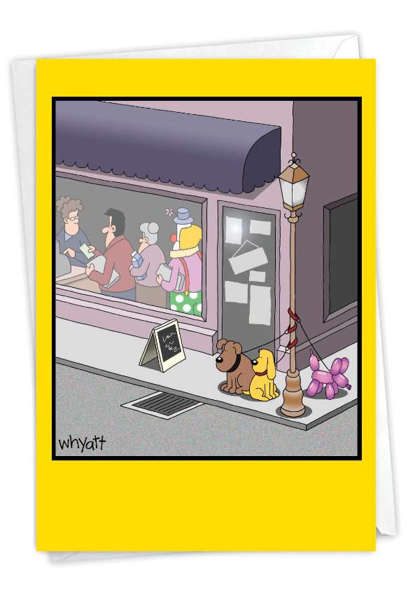 Hysterical Birthday Printed Card By Tim Whyatt From NobleWorksCards.com - Balloon Dog