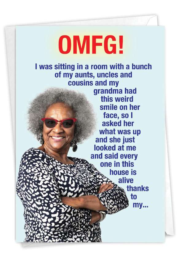 Funny Birthday Paper Card From NobleWorksCards.com - Weird Grandmother
