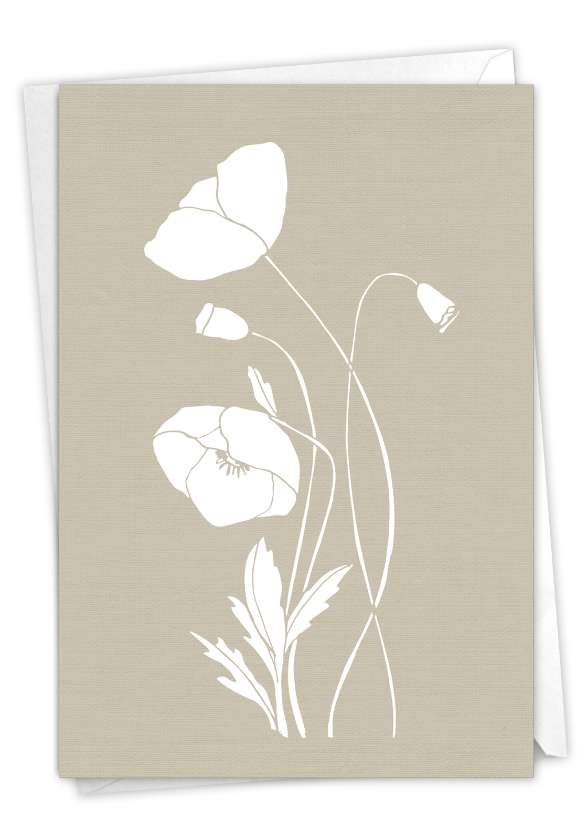 Creative Sympathy Paper Greeting Card By Kendra Shedenhelm From NobleWorksCards.com - White Ink Florals