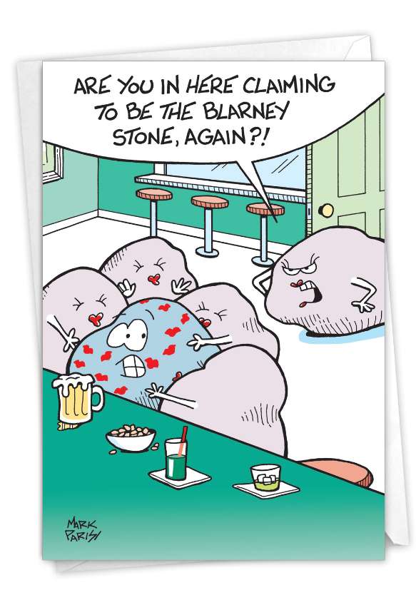 Hysterical St. Patrick's Day Greeting Card By Mark Parisi From NobleWorksCards.com - Blarney Stone