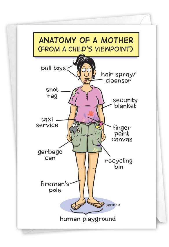 Hilarious Mother's Day Printed Greeting Card By Terri Libenson From NobleWorksCards.com - Anatomy Of A Mother