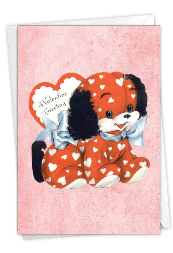 Artistic Valentine's Day Greeting Card From NobleWorksCards.com - Vintage Puppies