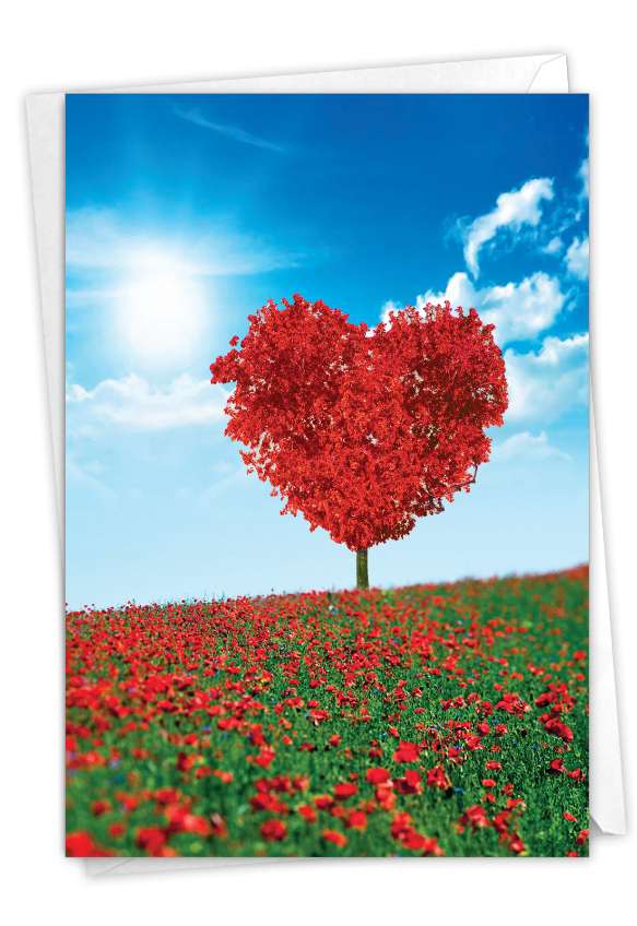 Beautiful Valentine's Day Printed Greeting Card From NobleWorksCards.com - Heart Trees