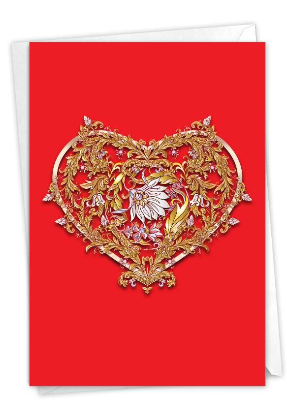 Artistic Valentine's Day Card From NobleWorksCards.com - Baroque Hearts