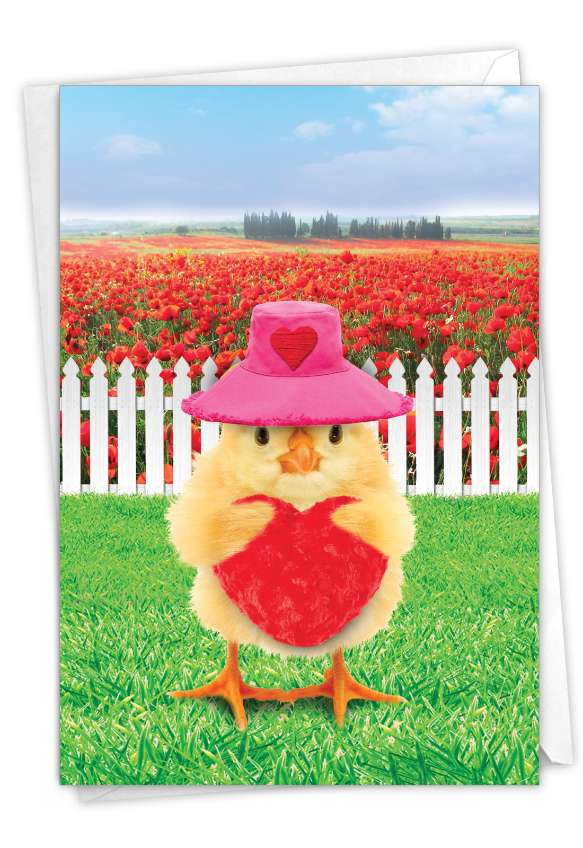 Creative Valentine's Day Paper Card From NobleWorksCards.com - Loving Chicks