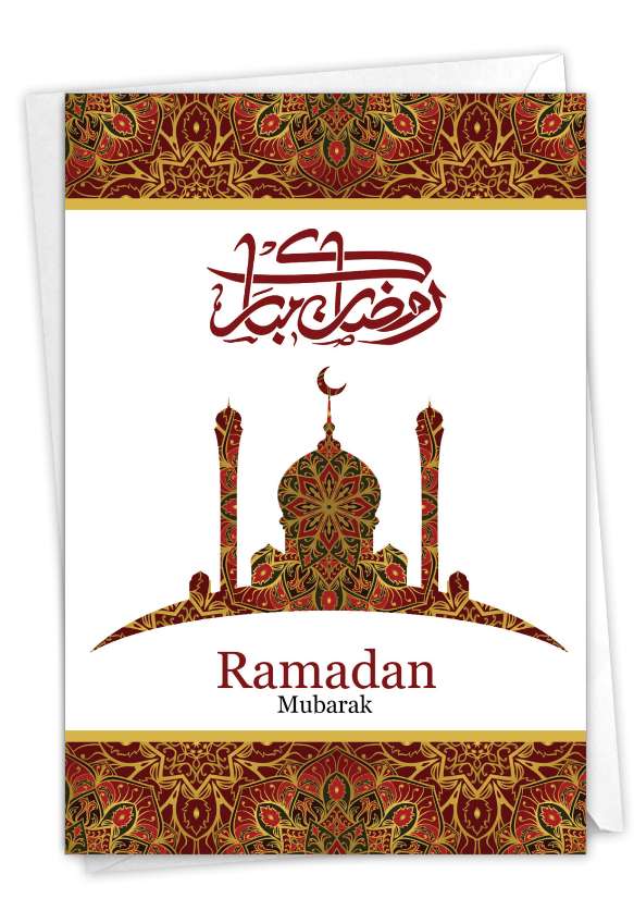 Artistic Ramadan Printed Greeting Card From NobleWorksCards.com - Ramadan Mubarak