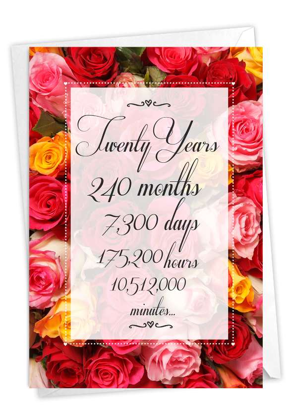 20 Year Time Count: Creative Milestone Anniversary Greeting Card