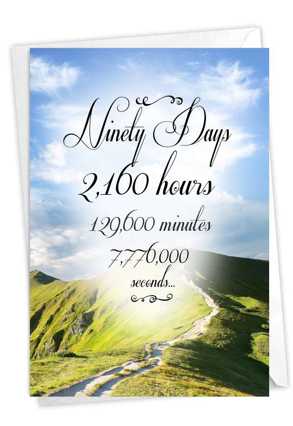 Stylish Recovery Paper Card From NobleWorksCards.com - 90 Day Time Count