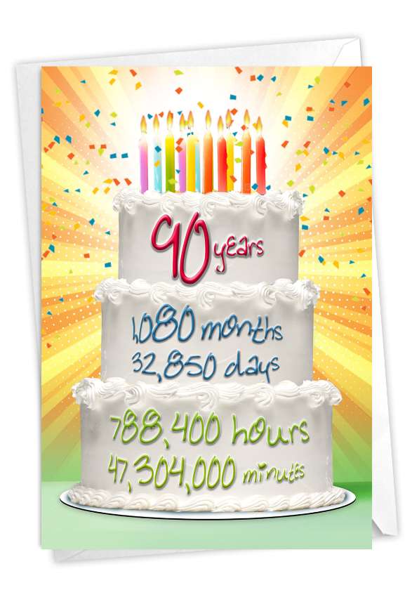 90 Year Time Count: Milestone Birthday Greeting Card