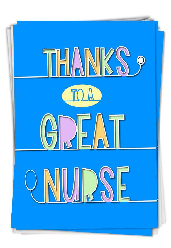 Creative Thank You Paper Greeting Card From NobleWorksCards.com - Nurse Gratitude