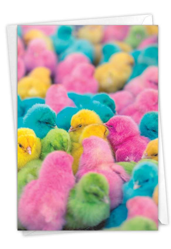 Creative Easter Greeting Card From NobleWorksCards.com - Colorful Chicks