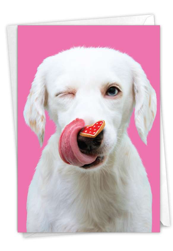 Artistic Valentine's Day Paper Greeting Card From NobleWorksCards.com - Heart Dogs