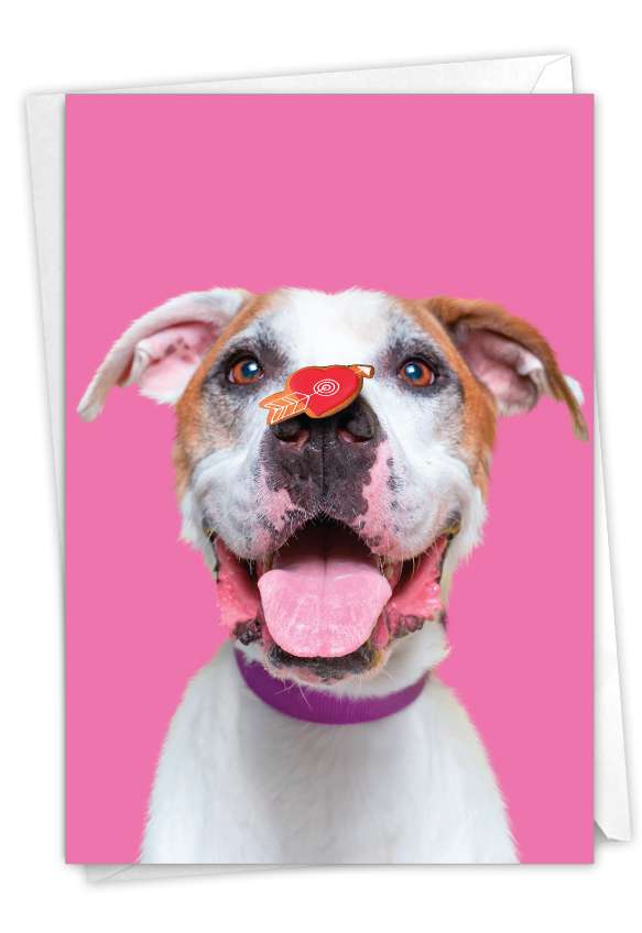 Artistic Birthday Printed Card From NobleWorksCards.com - Heart Dogs