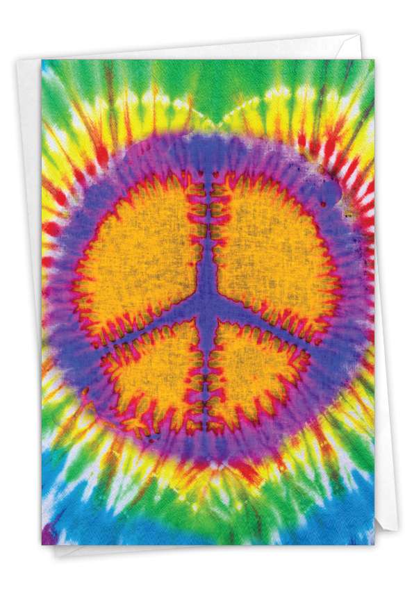 Creative Birthday Printed Greeting Card From NobleWorksCards.com - Tie-Dye Peace