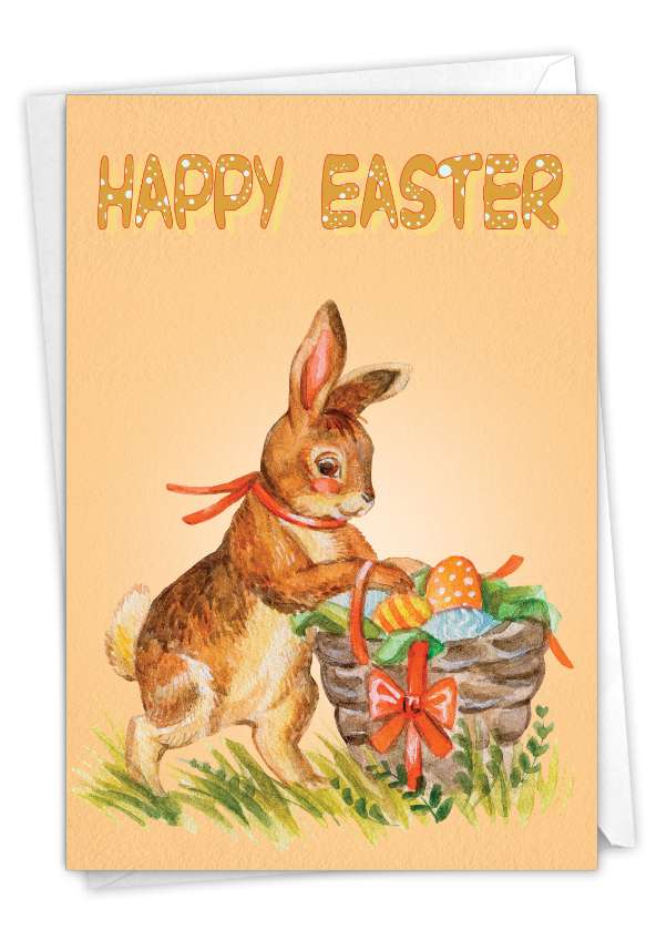 Artistic Easter Printed Card From NobleWorksCards.com - Watercolor Bunnies