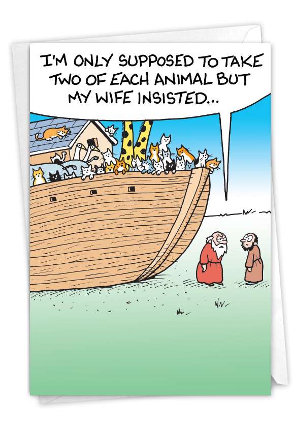 Hysterical Birthday Printed Greeting Card By Mark Parisi From NobleWorksCards.com - Ark of Cats