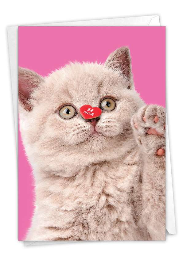 Creative Valentine's Day Printed Greeting Card From NobleWorksCards.com - Heart Cats