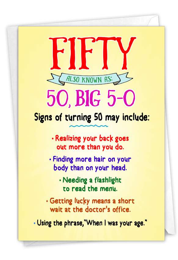 Funny Milestone Birthday Card From NobleWorksCards.com - Turning Fifty