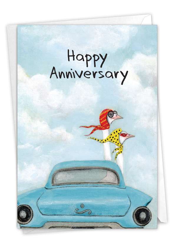Beautiful Anniversary Paper Greeting Card From NobleWorksCards.com - Driving Divas