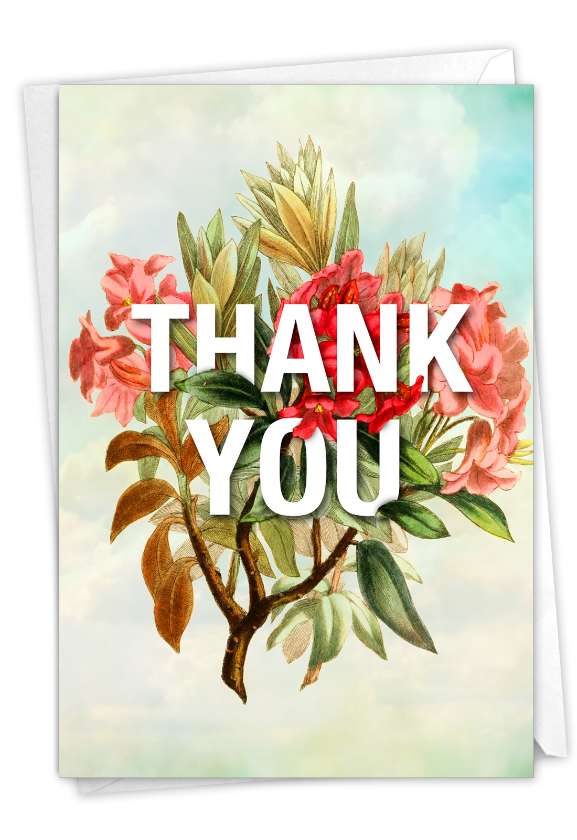 Timely Thanks: Artistic Thank You Blank Printed Greeting Card