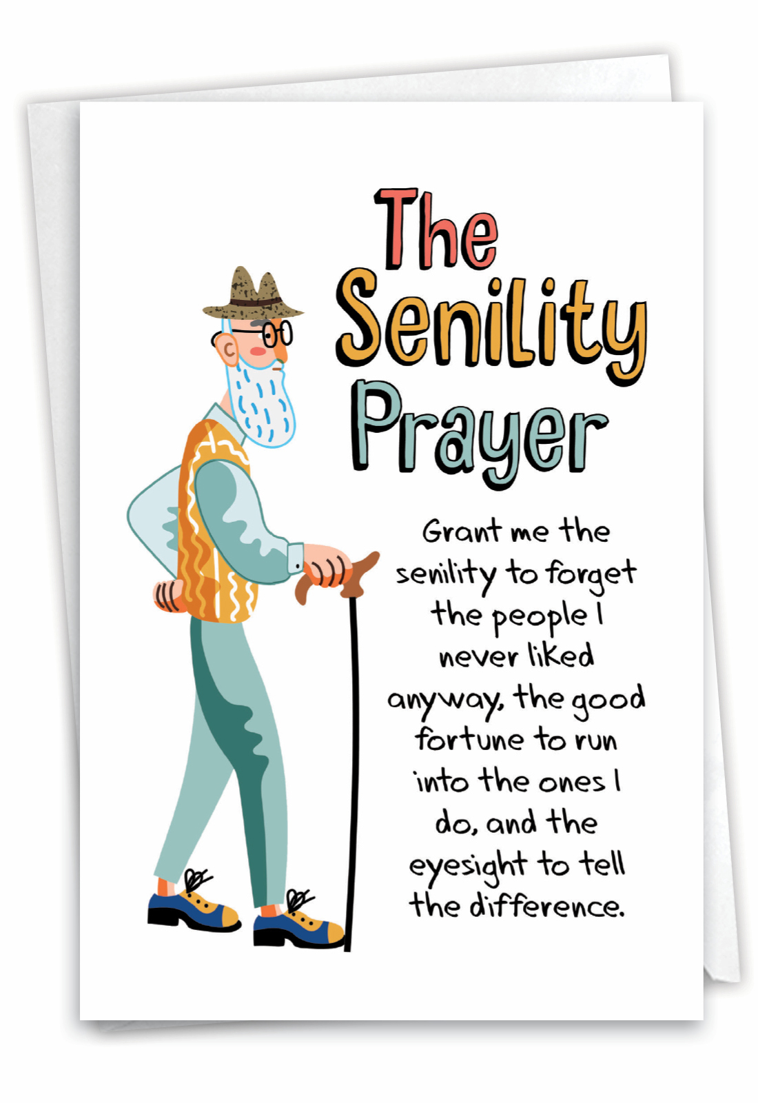 Man's Senility Prayer Hilarious Birthday Greeting Card