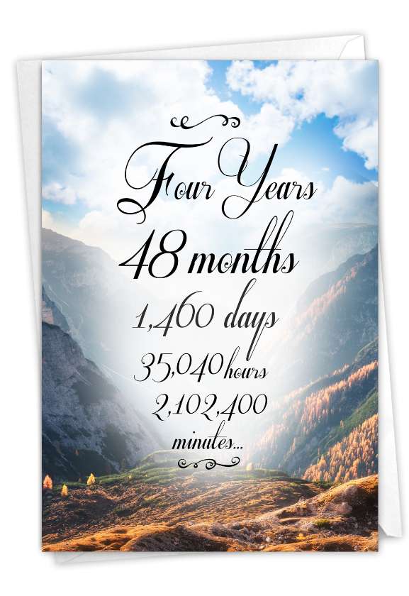 Hysterical Recovery Greeting Card From NobleWorksCards.com - 4 Year Time Count