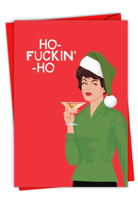 Hysterical Merry Christmas Printed Card By Bluntcard From NobleWorksCards.com - Ho F Ho