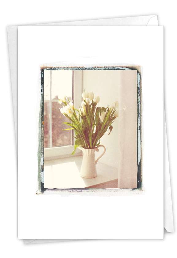Stylish Sympathy Card By From NobleWorksCards.com - Foto Florals - Pitcher