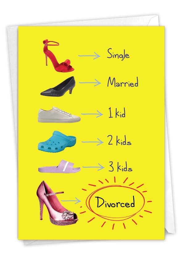 Hysterical Divorce Printed Card By From NobleWorksCards.com - Shoe Life