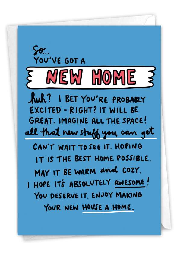 Hysterical New Home Greeting Card By Angela Chick From NobleWorksCards.com - House A Home