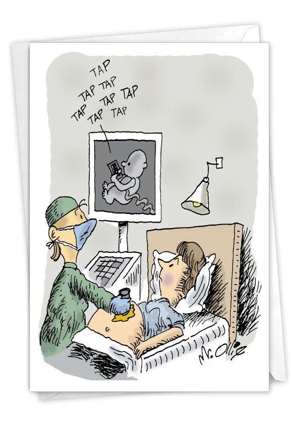 Humorous Baby Card By Tim Oliphant From NobleWorksCards.com - New Texter
