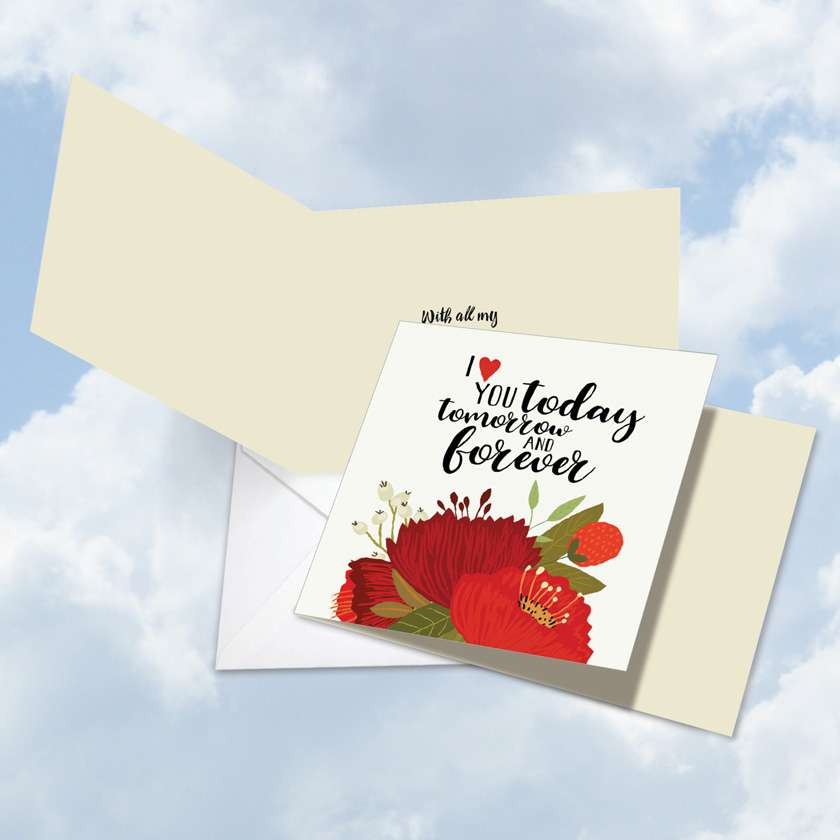 Love You Today Stylish Valentine S Day Square Top Paper Card