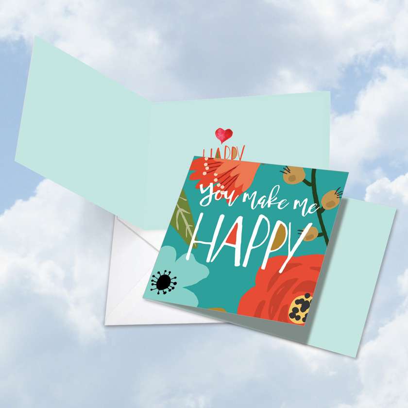 Stylish Valentine's Day Square Greeting Card by Batya Sagy from NobleWorksCards.com - Optimisms