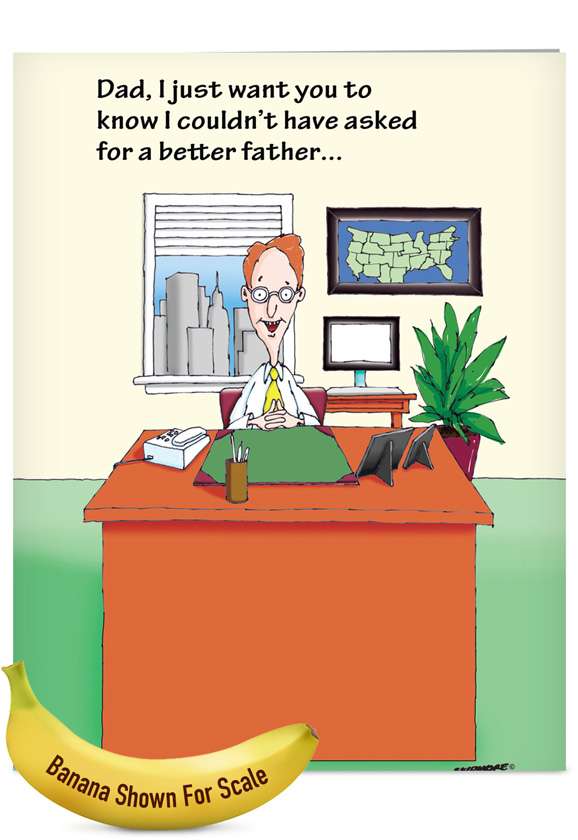 Hysterical Father's Day Jumbo Paper Card by David Skidmore from NobleWorksCards.com - Bill Gates